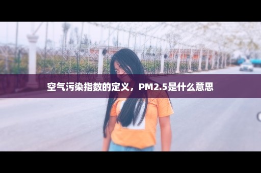 空气污染指数的定义，PM2.5是什么意思