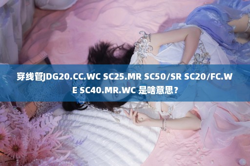 穿线管JDG20.CC.WC SC25.MR SC50/SR SC20/FC.WE SC40.MR.WC 是啥意思？