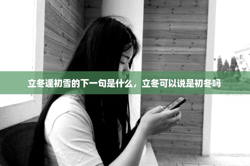 立冬逢初雪的下一句是什么，立冬可以说是初冬吗 