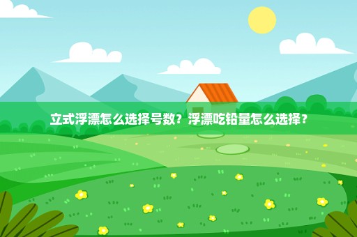 立式浮漂怎么选择号数？浮漂吃铅量怎么选择？