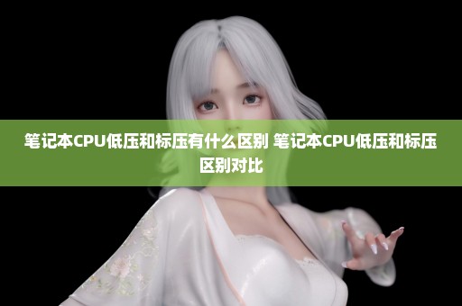 笔记本CPU低压和标压有什么区别 笔记本CPU低压和标压区别对比