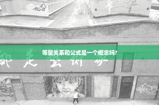 等量关系和公式是一个概念吗?