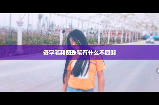 签字笔和圆珠笔有什么不同啊