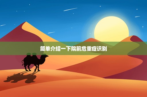 简单介绍一下院前危重症识别