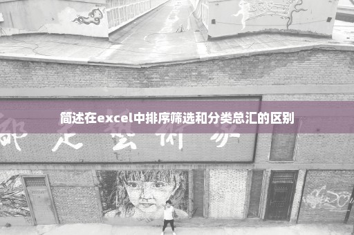 简述在excel中排序筛选和分类总汇的区别