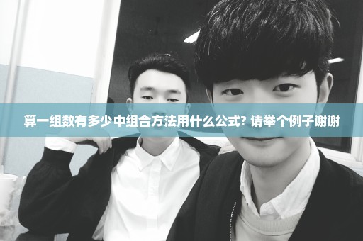 算一组数有多少中组合方法用什么公式? 请举个例子谢谢