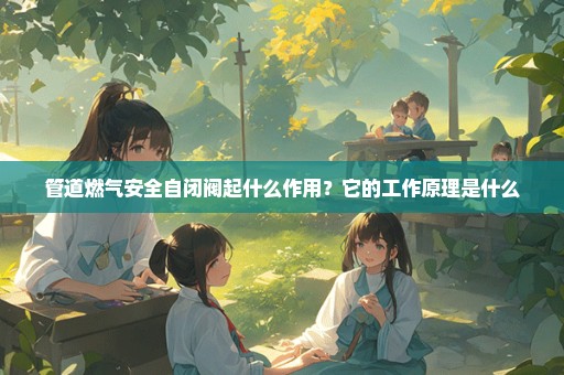 管道燃气安全自闭阀起什么作用？它的工作原理是什么