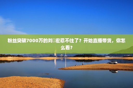 粉丝突破7000万的刘畊宏忍不住了？开始直播带货，你怎么看？