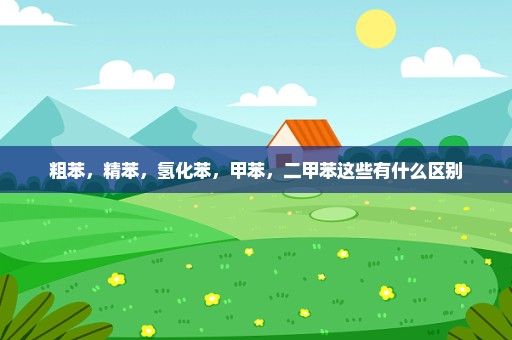 粗苯，精苯，氢化苯，甲苯，二甲苯这些有什么区别