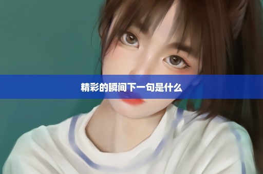 精彩的瞬间下一句是什么