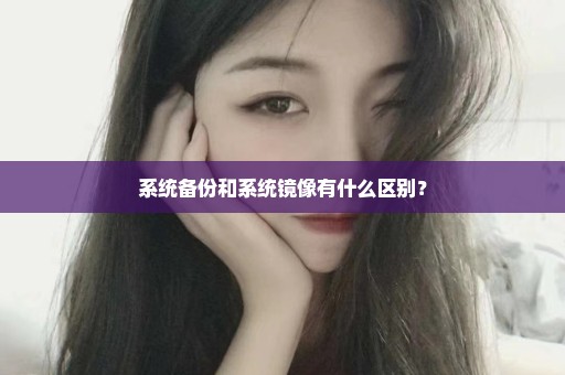 系统备份和系统镜像有什么区别？