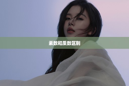 素数和质数区别
