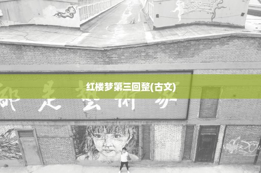 红楼梦第三回整(古文)