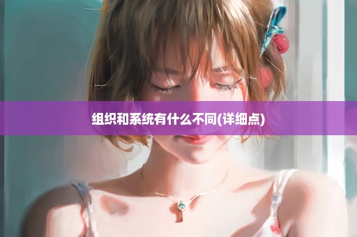 组织和系统有什么不同(详细点)