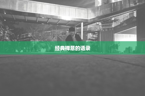 经典禅意的语录