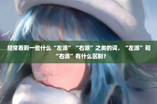经常看到一些什么“左派”“右派”之类的词，“左派”和“右派”有什么区别？