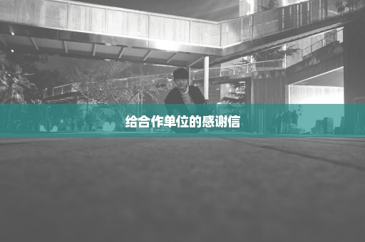 给合作单位的感谢信