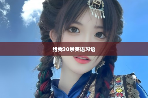 给我30条英语习语