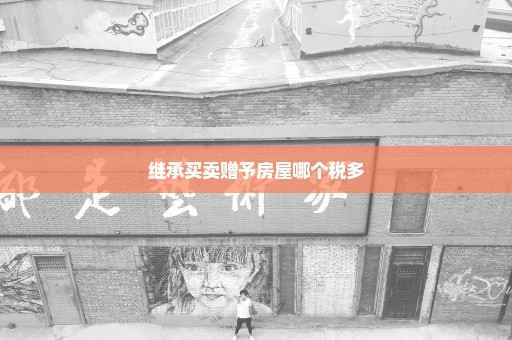 继承买卖赠予房屋哪个税多