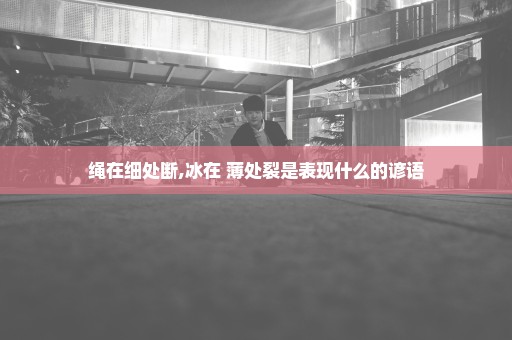 绳在细处断,冰在 薄处裂是表现什么的谚语
