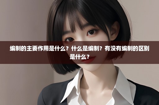 编制的主要作用是什么？什么是编制？有没有编制的区别是什么？