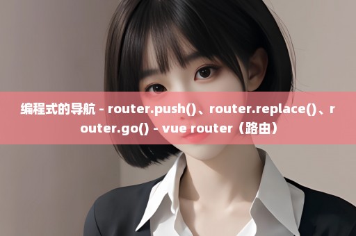 编程式的导航 - router.push()、router.replace()、router.go() - vue router（路由）