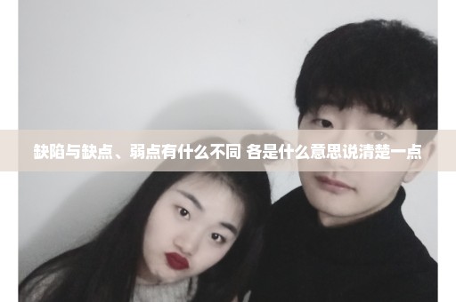 缺陷与缺点、弱点有什么不同 各是什么意思说清楚一点