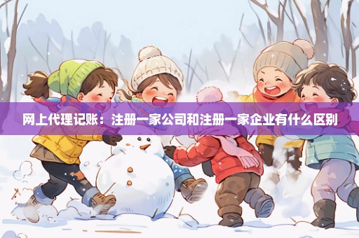 网上代理记账：注册一家公司和注册一家企业有什么区别