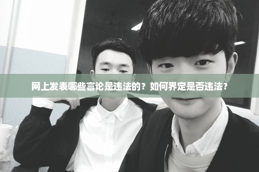 网上发表哪些言论是违法的？如何界定是否违法？