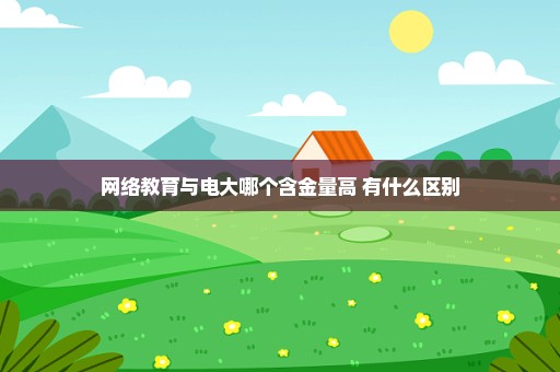 网络教育与电大哪个含金量高 有什么区别