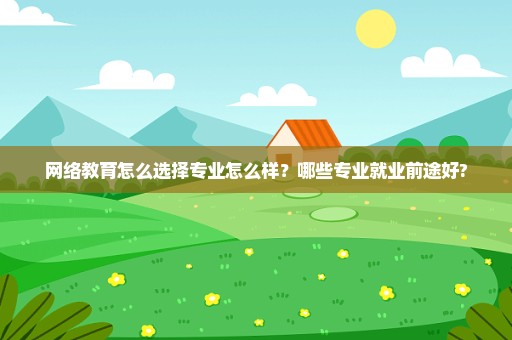 网络教育怎么选择专业怎么样？哪些专业就业前途好?