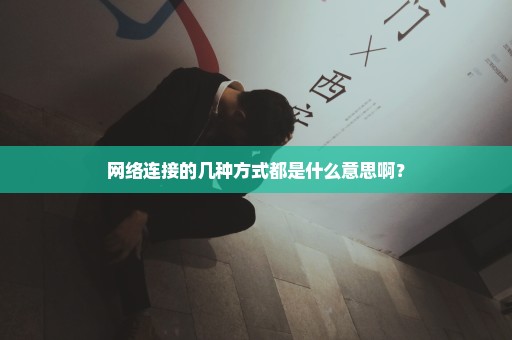 网络连接的几种方式都是什么意思啊？