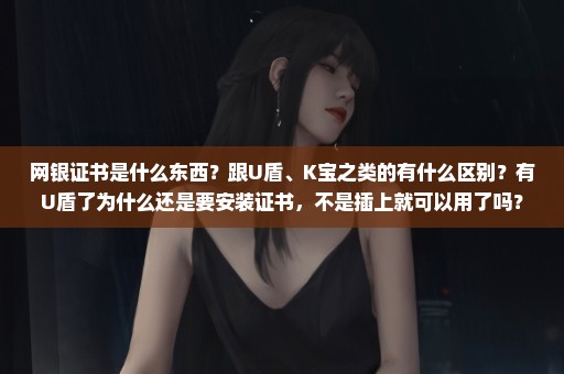 网银证书是什么东西？跟U盾、K宝之类的有什么区别？有U盾了为什么还是要安装证书，不是插上就可以用了吗？