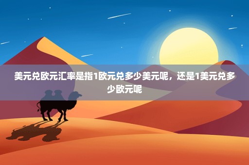 美元兑欧元汇率是指1欧元兑多少美元呢，还是1美元兑多少欧元呢