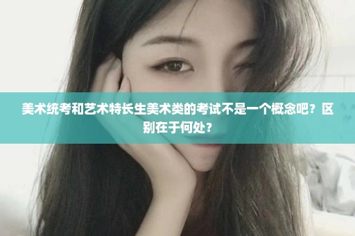 美术统考和艺术特长生美术类的考试不是一个概念吧？区别在于何处？