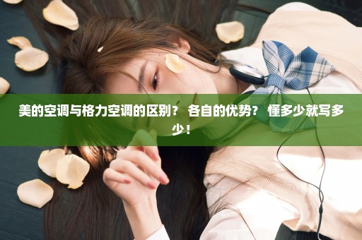 美的空调与格力空调的区别？ 各自的优势？ 懂多少就写多少！