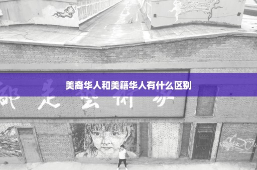 美裔华人和美籍华人有什么区别