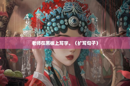 老师在黑板上写字。（扩写句子）