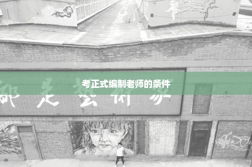 考正式编制老师的条件