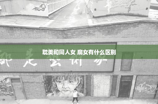 耽美和同人女 腐女有什么区别