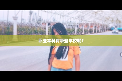 职业本科有哪些学校呢？