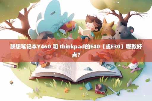 联想笔记本Y460 和 thinkpad的E40（或E30）哪款好点？
