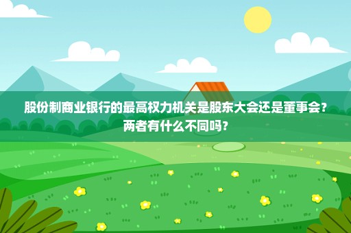 股份制商业银行的最高权力机关是股东大会还是董事会？两者有什么不同吗？