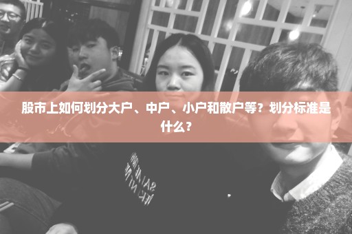 股市上如何划分大户、中户、小户和散户等？划分标准是什么？