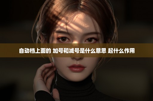 自动档上面的 加号和减号是什么意思 起什么作用