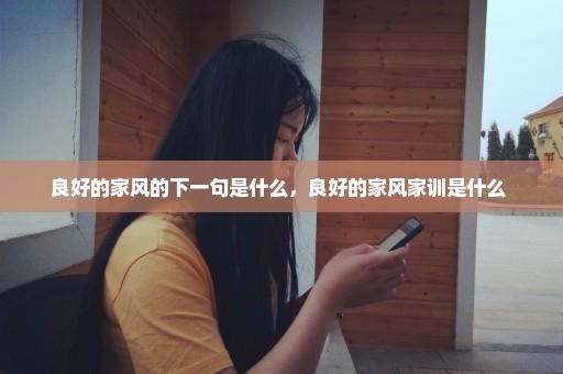 良好的家风的下一句是什么，良好的家风家训是什么 