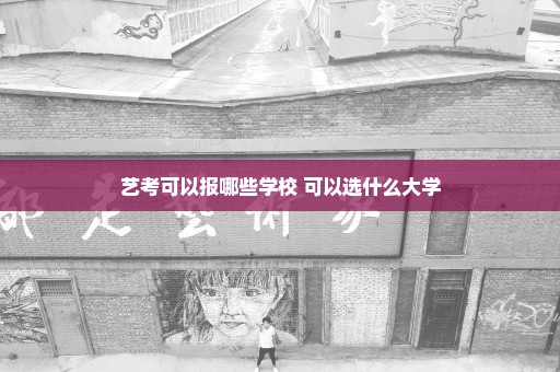 艺考可以报哪些学校 可以选什么大学