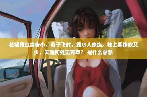 花褪残红青杏小。燕子飞时，绿水人家绕。枝上柳绵吹又少，天涯何处无芳草？ 是什么意思