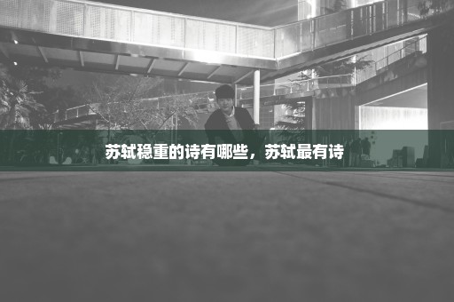 苏轼稳重的诗有哪些，苏轼最有诗 