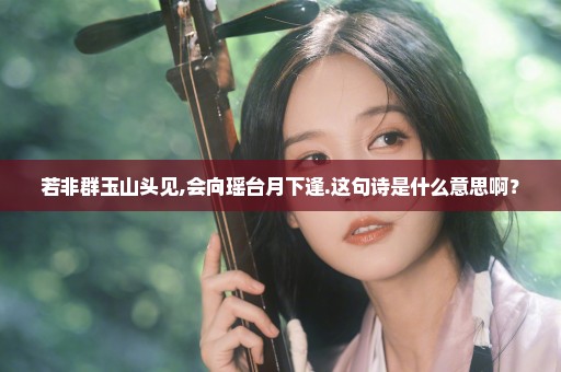 若非群玉山头见,会向瑶台月下逢.这句诗是什么意思啊？